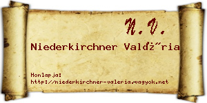 Niederkirchner Valéria névjegykártya